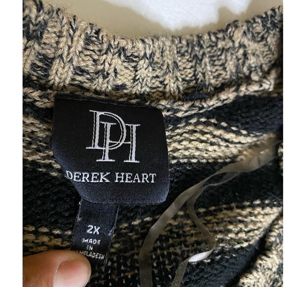 DH Derek Heart Women's Sweater Striped Black/Gray Size 2X - Picture 3 of 3
